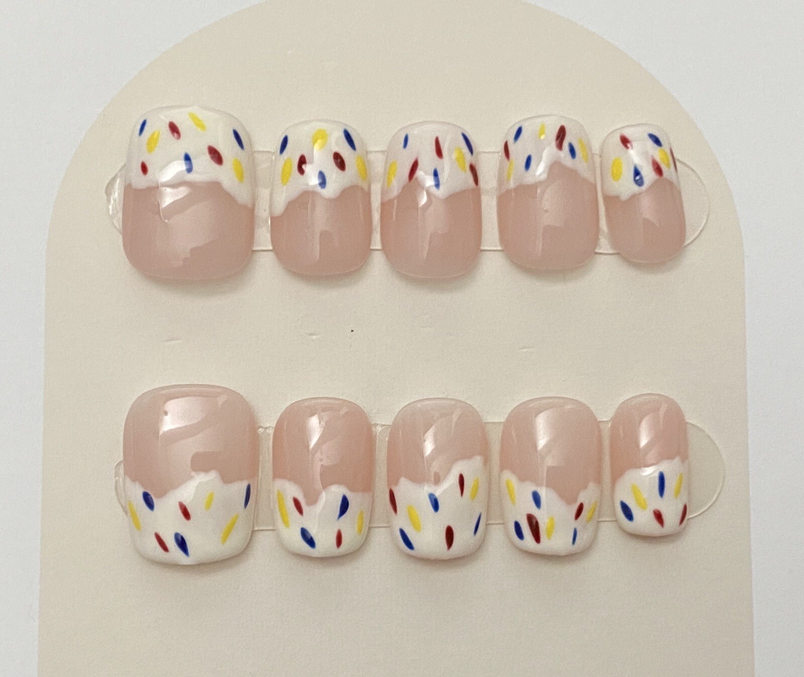 Sprinkle Cupcake Custom Nails Handmade press on nails-10 pcs-Medium