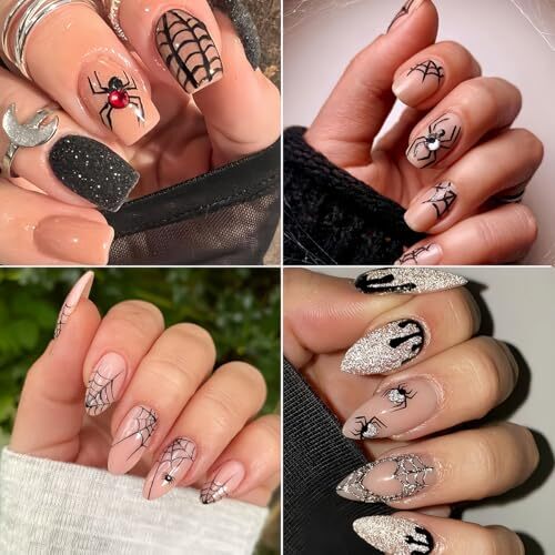 7 Sheets Halloween Nail Art Stickers Ghost Nail Decals Horror Web and Spider