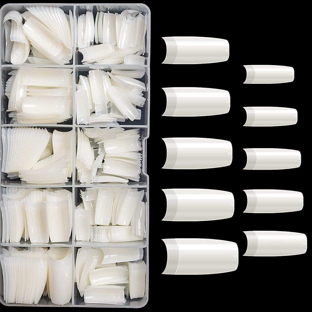 Kit De Uñas Acrilicas 500 Pcs, 10 Tamaños Para Arte de uñasSalones Y Hogar DIY