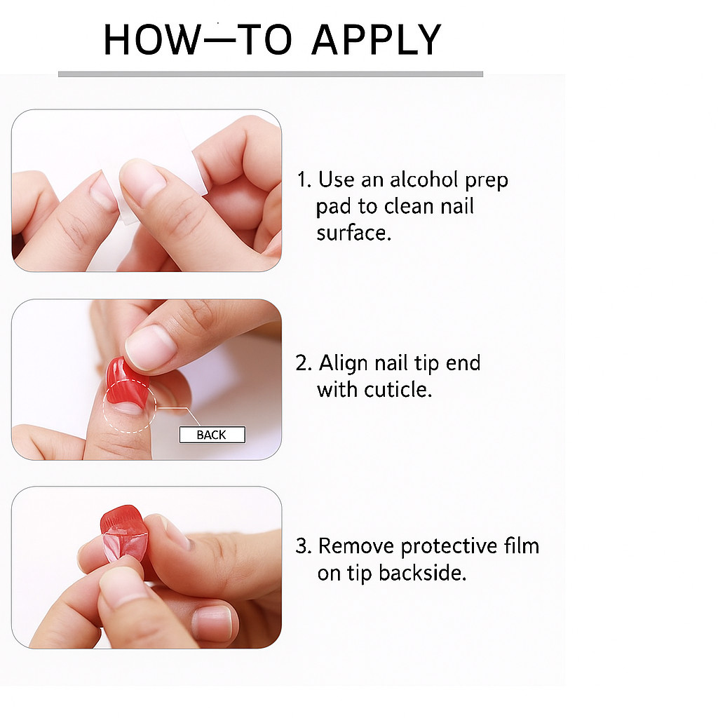 TPU Press-On Nails – Reusable Glossy Look | 24 Tips | Soft, Flexible, No Damage