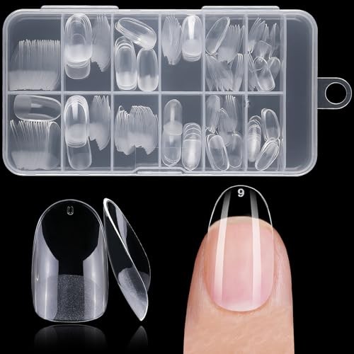 240pc Oval Gel Nail Tips Short Fake Nails for Press on Nails Clear Oval Nails