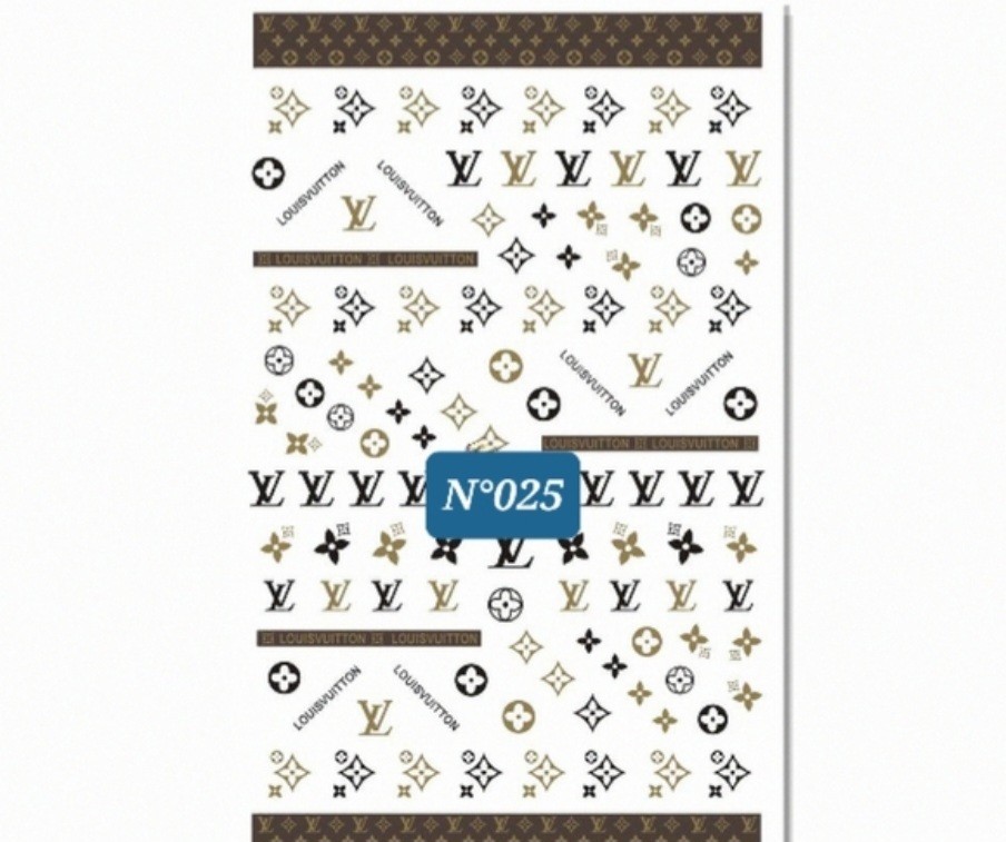NWT NAIL ART DESIGN SELF-SEAL STICKERS TAN & BROWN N°25!