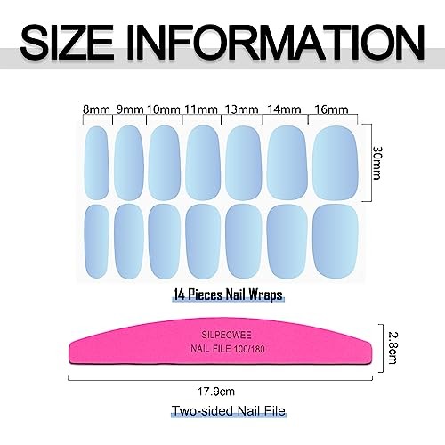 16 Sheets Nail Wraps Self Adhesive Nail Polish Stickers Stick on Mermaid Color