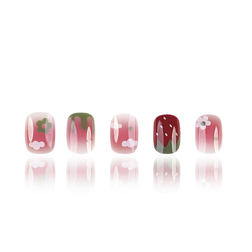 24pcs Short Square Blush Pink Decor Fake Nail Harmless Nails Press On Nails