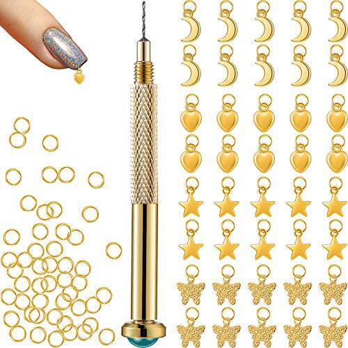 91 Anillos De Joyeria Para Unas Con Herramienta Para Perforar Unas, Taladro M…