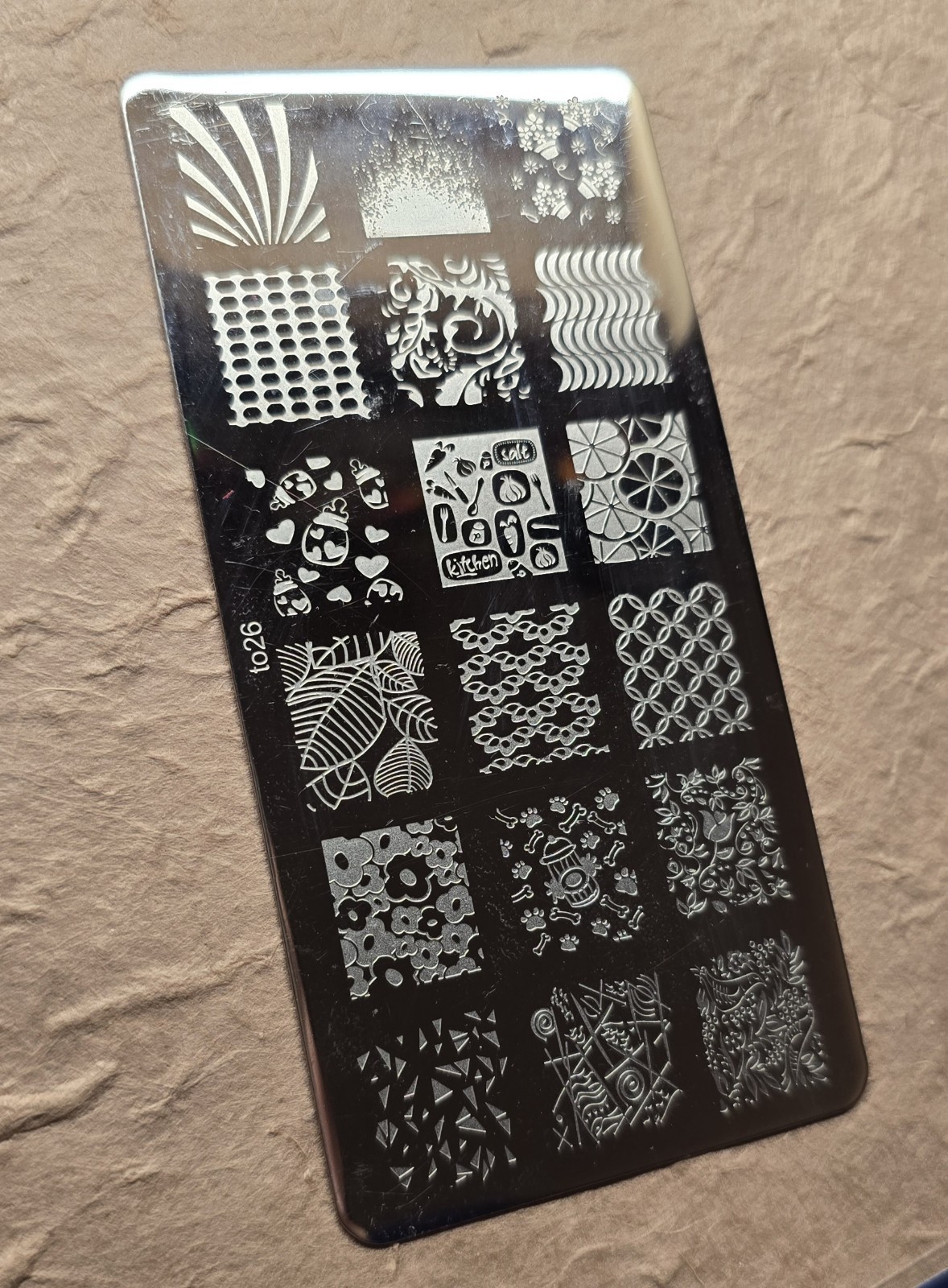 LOT Of 3 Nail Stamp Plates Collection Bundle Kitchen Food Floral Stars Smiley