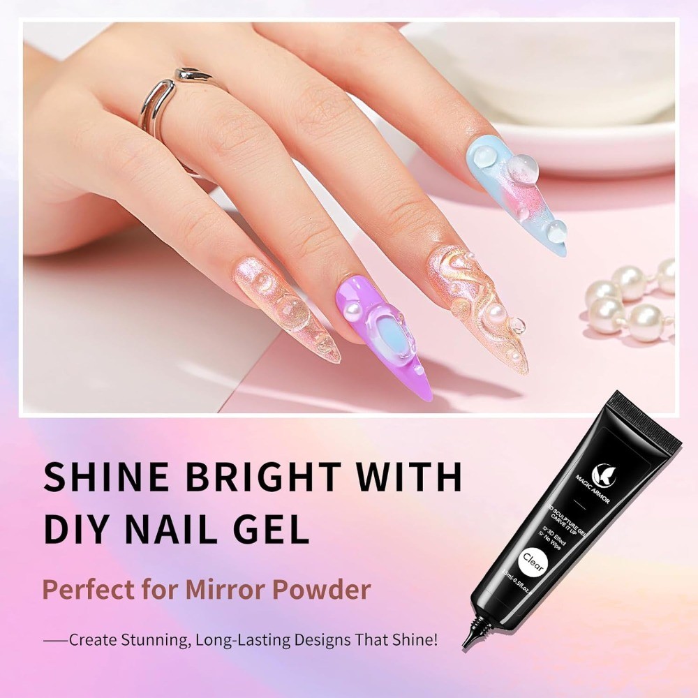 3D Nail Art Sculpting Gel Clear DIY Manicure Modeling Glue for Nail Designs