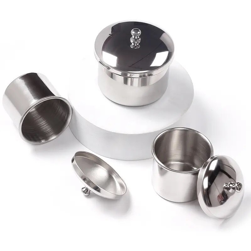 3Pcs/set Stainless Steel Manicure Nail Art Set Liquid & Powder Storage Cups