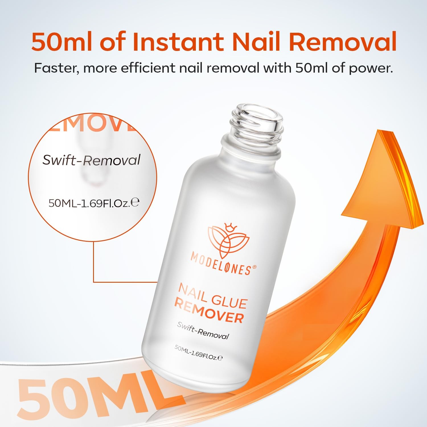 Modelones 50 ML Nail Glue Remover for Base Coat 1.69 Fl Oz (Pack of 1), Clear