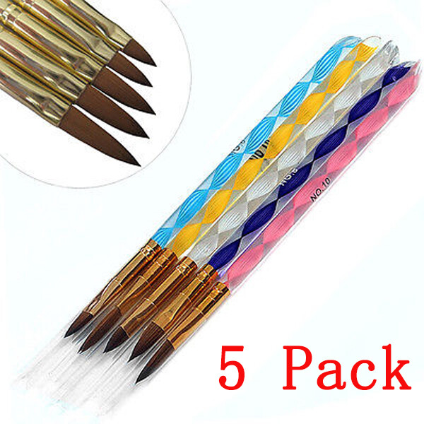 Wood Metal Kolinsky Sable Hair Acrylic Nail Brush Handle for Manicure Tools US