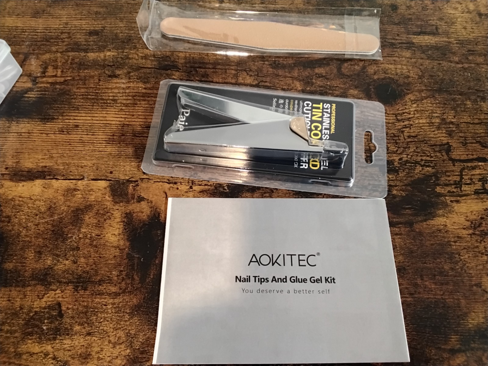 Almond Nail Tips Kit 5pc – UV Lamp, 504 Acrylic Nails, Cutter, Glue, Nail File