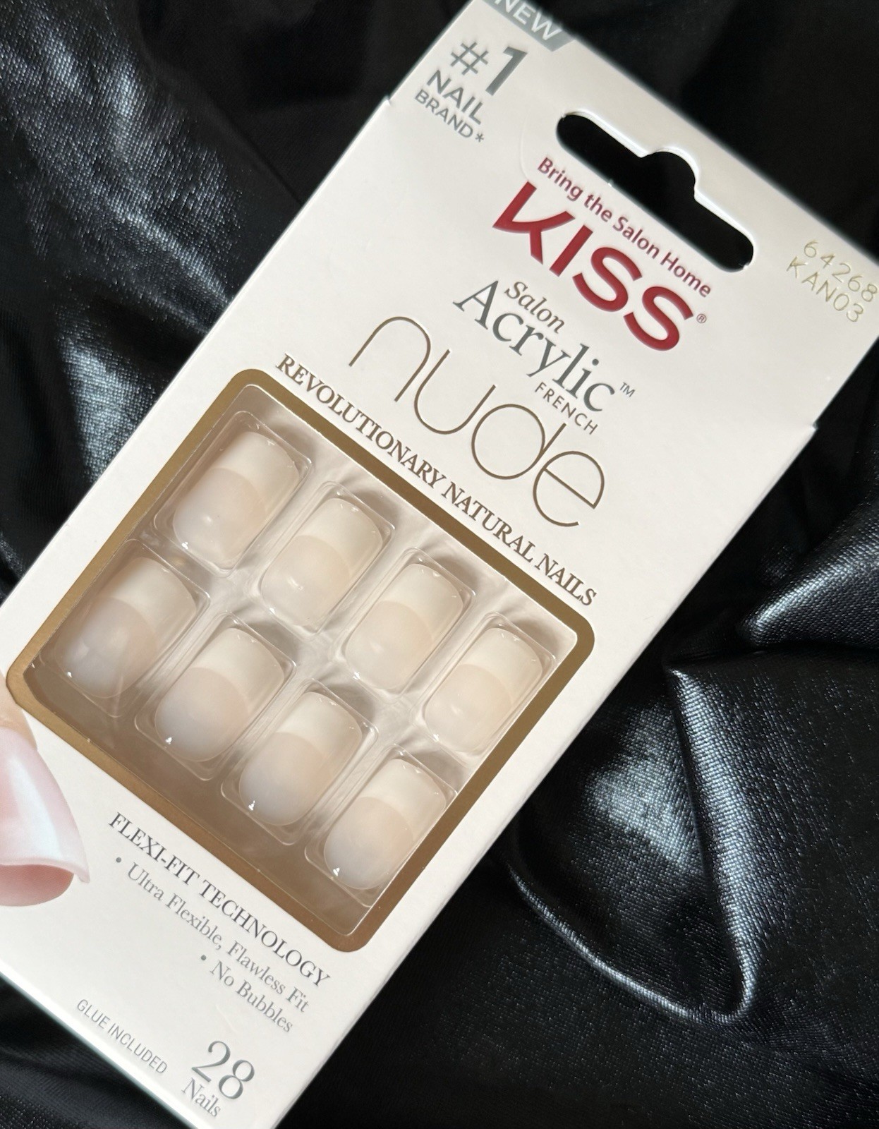 Kiss Press On Nails, Salon Acrylic Nude French~Includes Free Gifts❣️