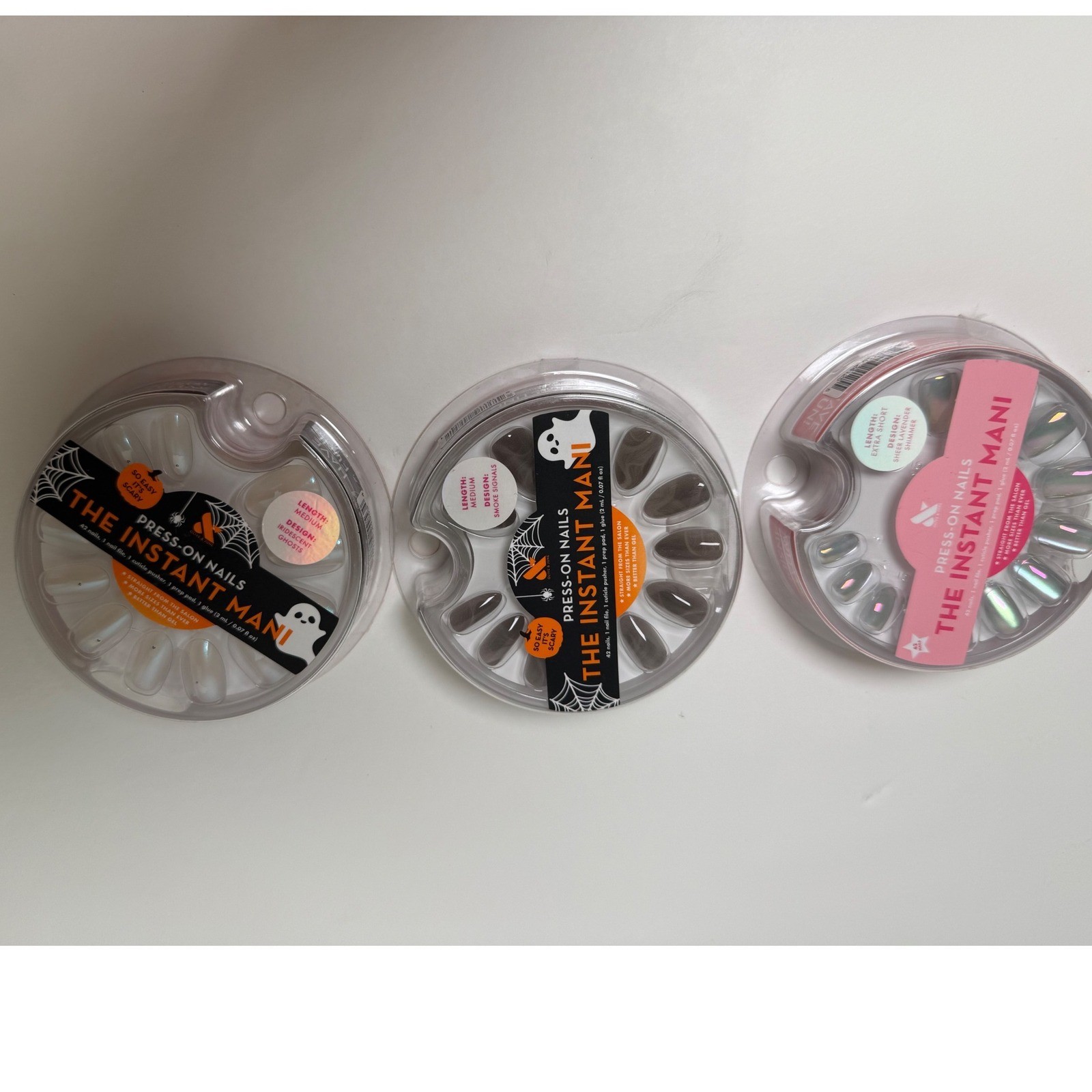 Olive & June The Instant Mani Press-On Nails Lot 3 Halloween Shimmer Mixed New