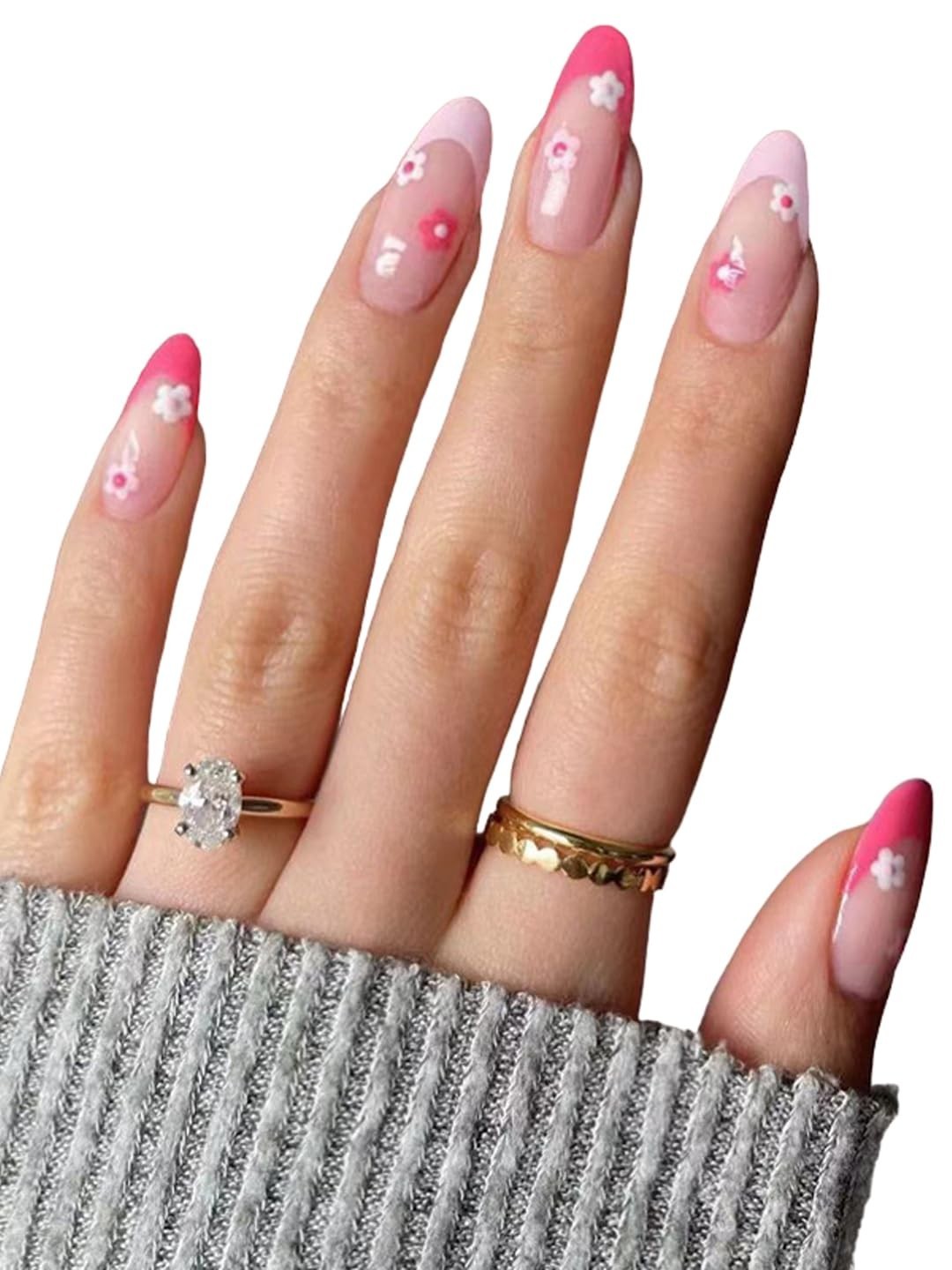 Secret Lives Glossy Reusable Press on Nails Designer Artifical Nail 24 set