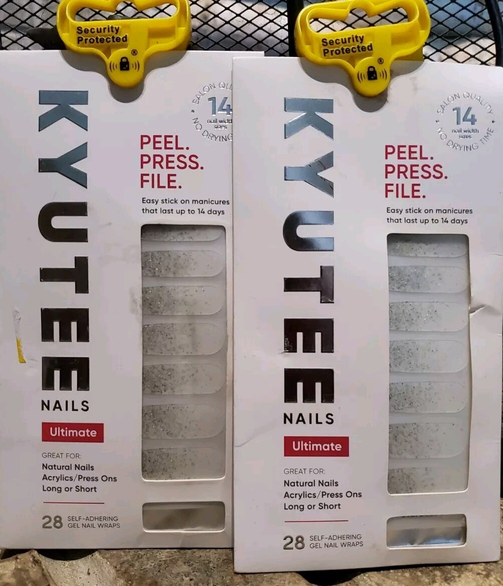 2 Kyutee Nails Ultimate Manicure Self-Adhering Gel Nail Wraps – Stardust – 28pc