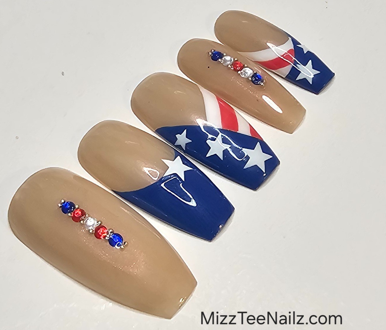 Press-On Nail Set # 109: ‘Merica