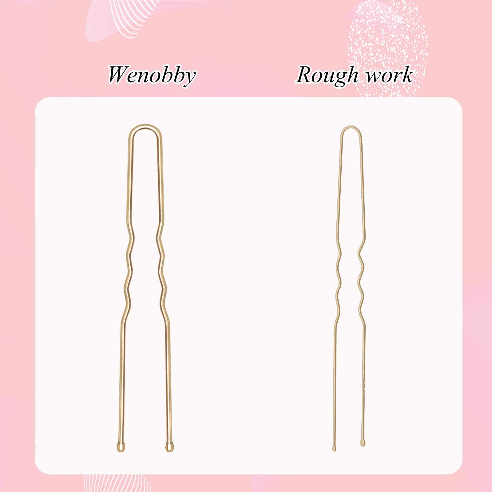 U Shaped Gold Hair Pins for Buns, 100 PCS 2.8″ 1 Count (Pack of 100), Blonde