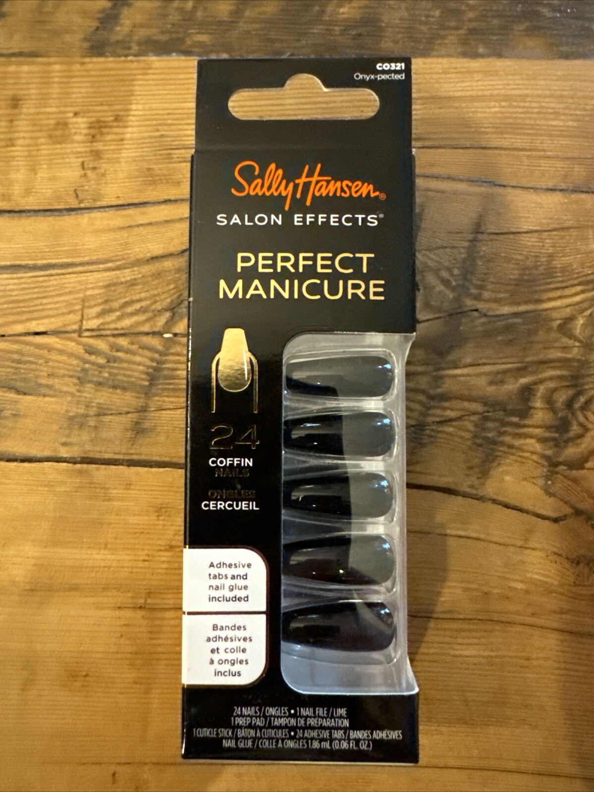 Sally Hansen Salon Effects Perfect Manicure 24 Coffin Nails CO321 Onyx-pected