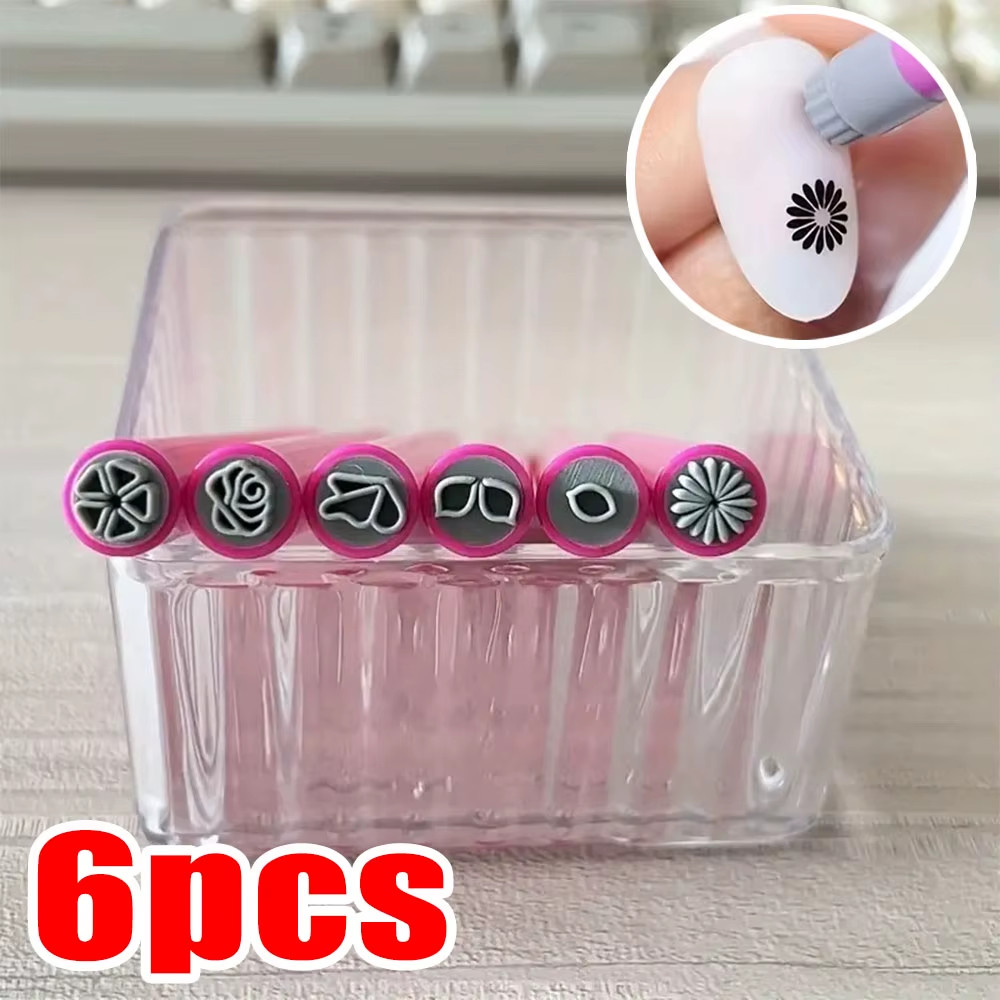 DIY Nail Art Stamp Pen 4 6 10Pcs Set Floral Butterfly Graffiti Dotting Draw Tool