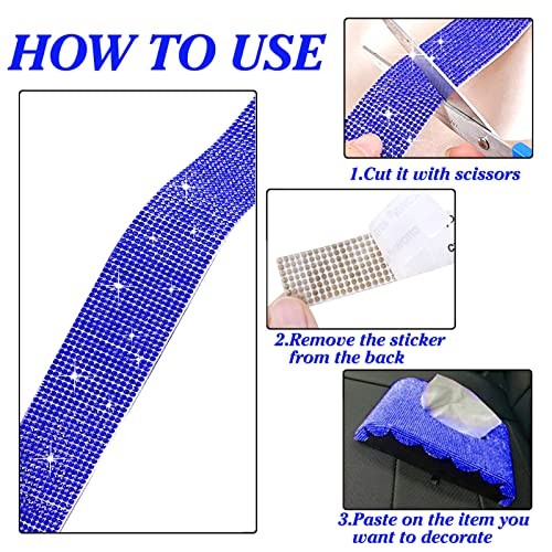 10 Rolls Self Adhesive Rhinestone Ribbon Crystal Diamond Sticker Bling 4 Rows