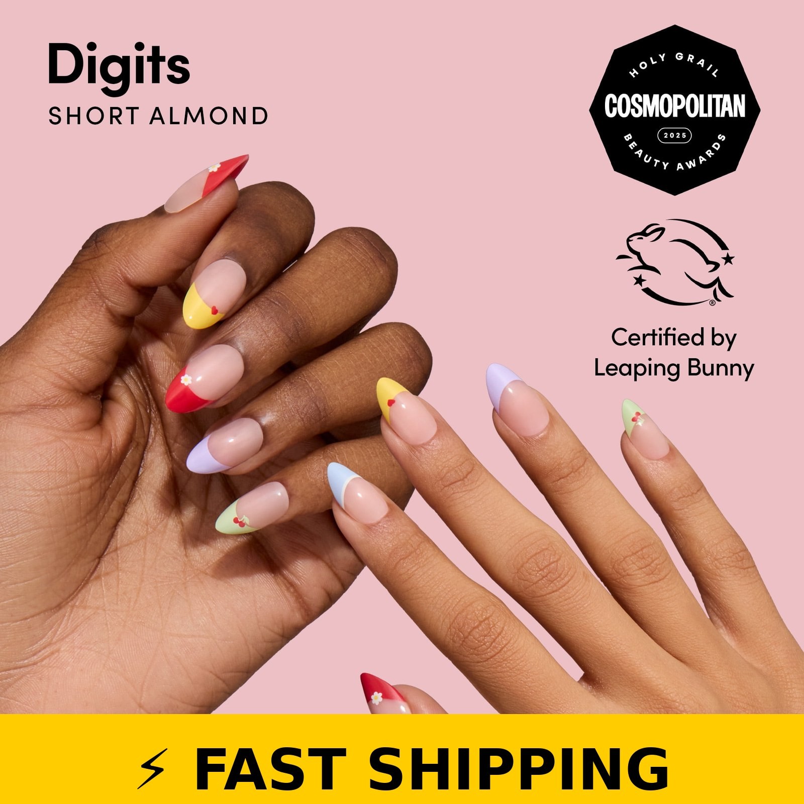 DIGI by Glamnetic Short Almond Press-on Nails – 24 Pieces