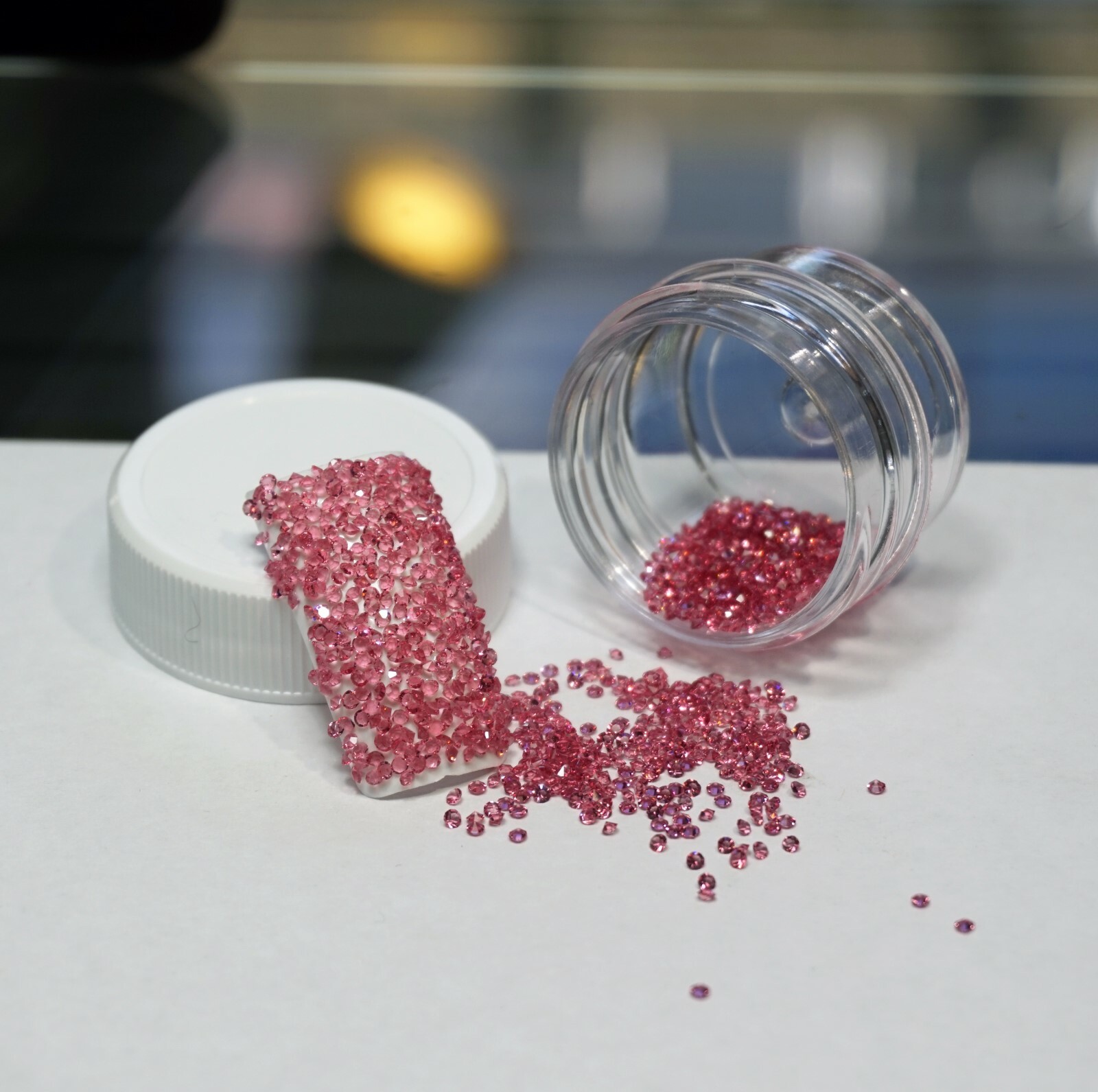 PREMIUM PINK CRYSTALS FOR NAILS 1000 Pixiecrystals Nail Art Small Gift