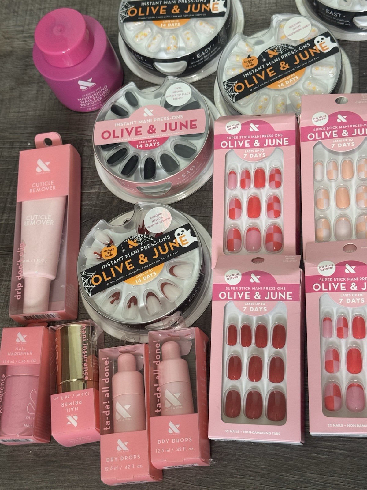 Olive & June Large 49 Piece Lot Press On Nails and Nail Care New $350+ Value