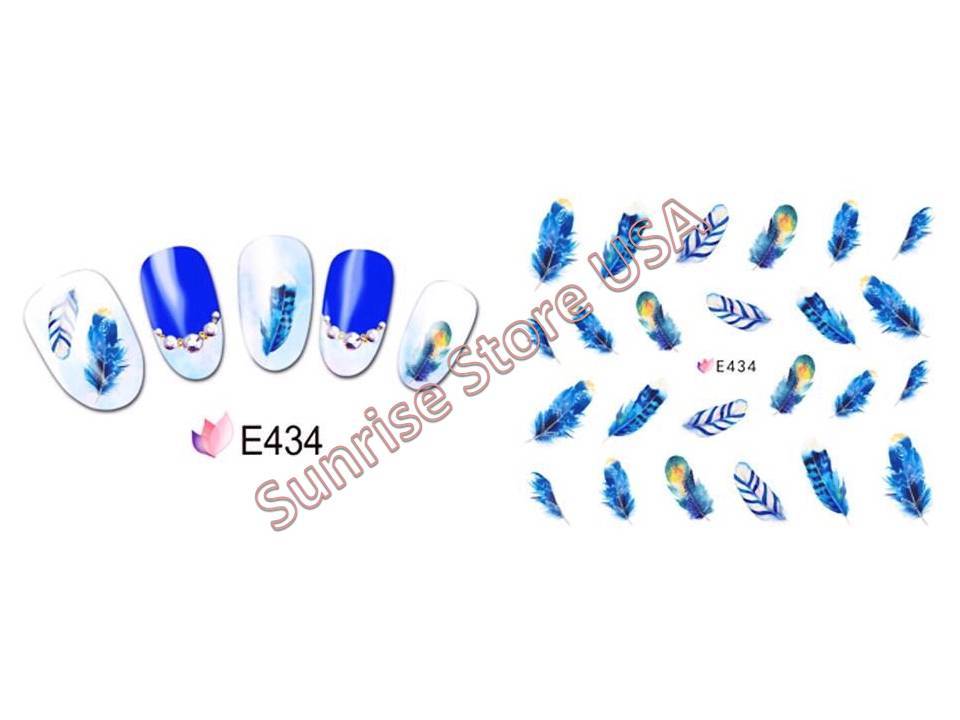 3D Nail Art Sticker Swan Peacock Feather Decals Manicure DIY Peel & Stick!