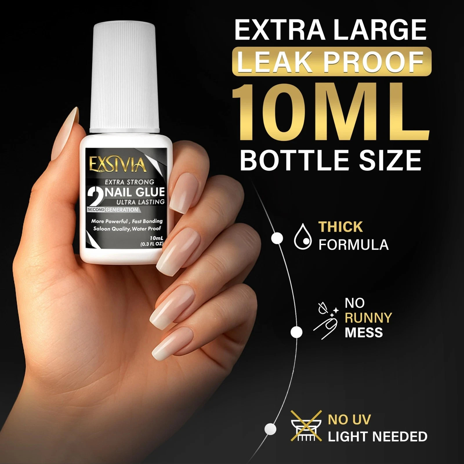 Super Strong Nail Glue for Press On Nails, Acrylic Nails Nail Tips 10ml Nail…