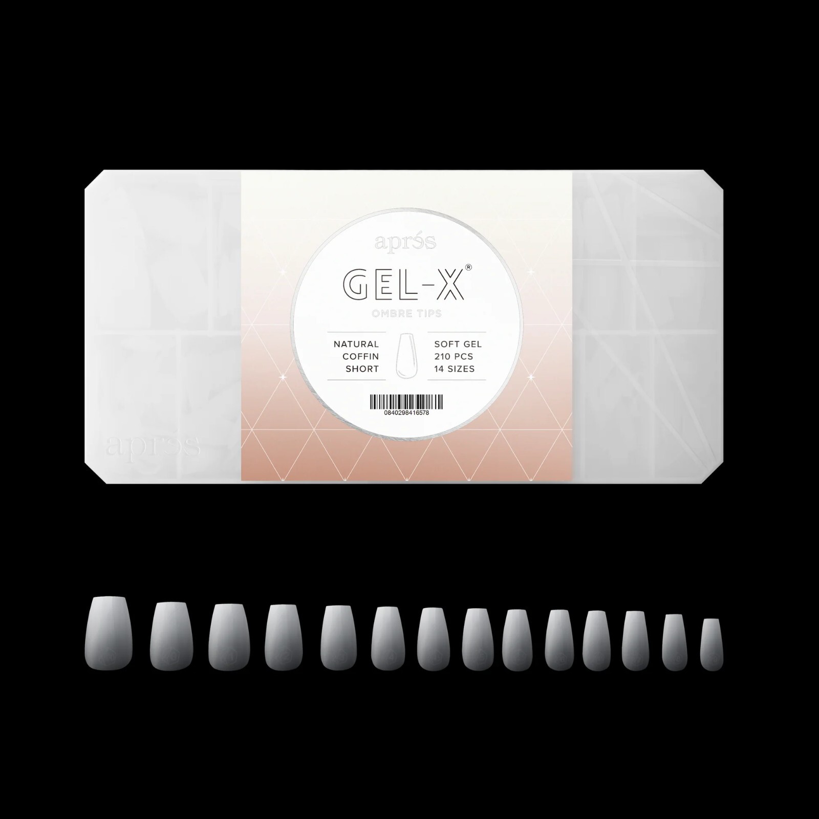 apres Gel-X Ombre Natural Coffin Short (Box of 210 Tips)