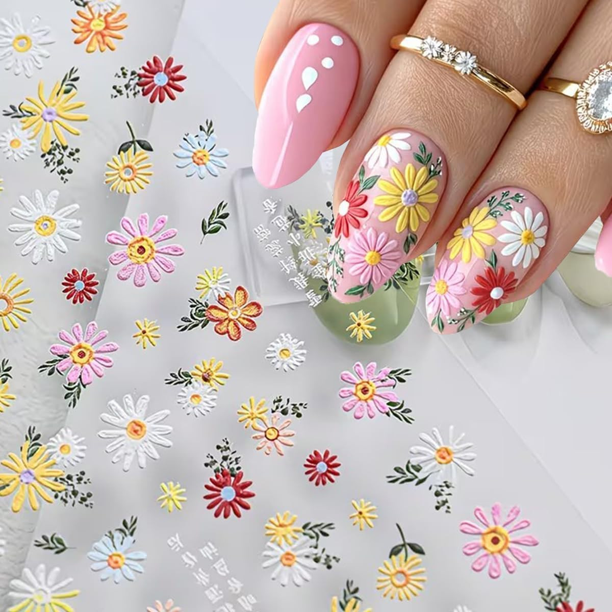 Lemon Nail Art Stickers Decals 5D Embossed Summer Lemon Nail Decals 1PCS Fruit S