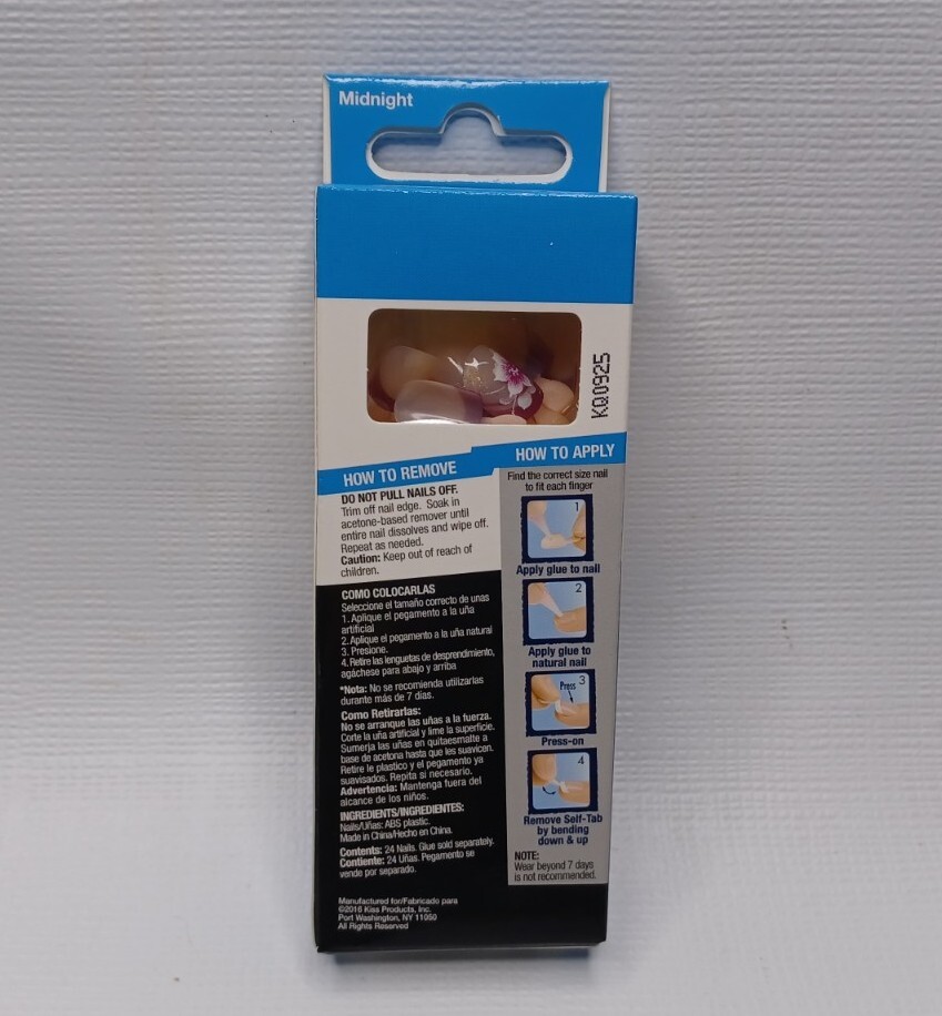Broadway Nails Fashion Design Petites Glue on Nails Midnight Petite Length