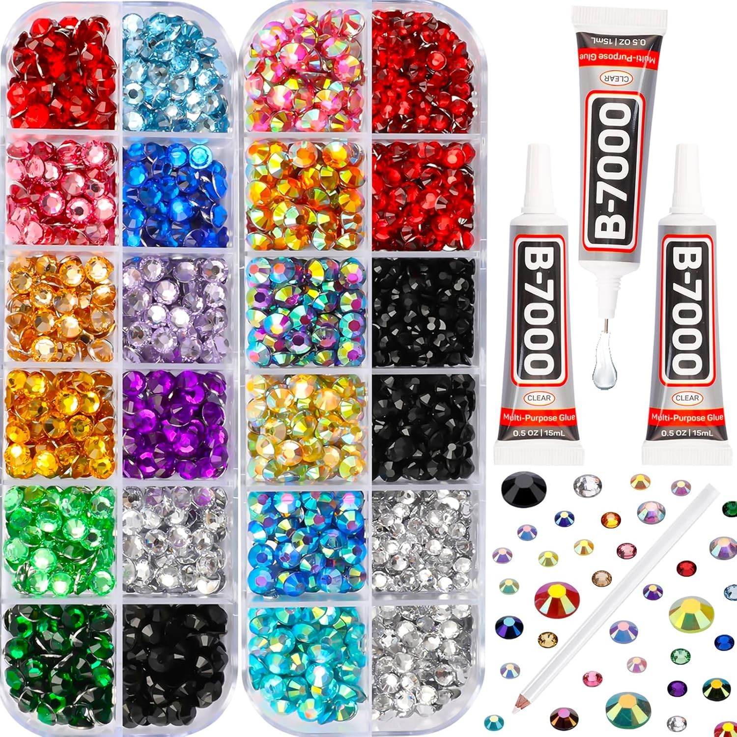 Ultimate Rhinestone Bedazzler Kit: 11000 Gems & B7000 Glue for Creative Projects