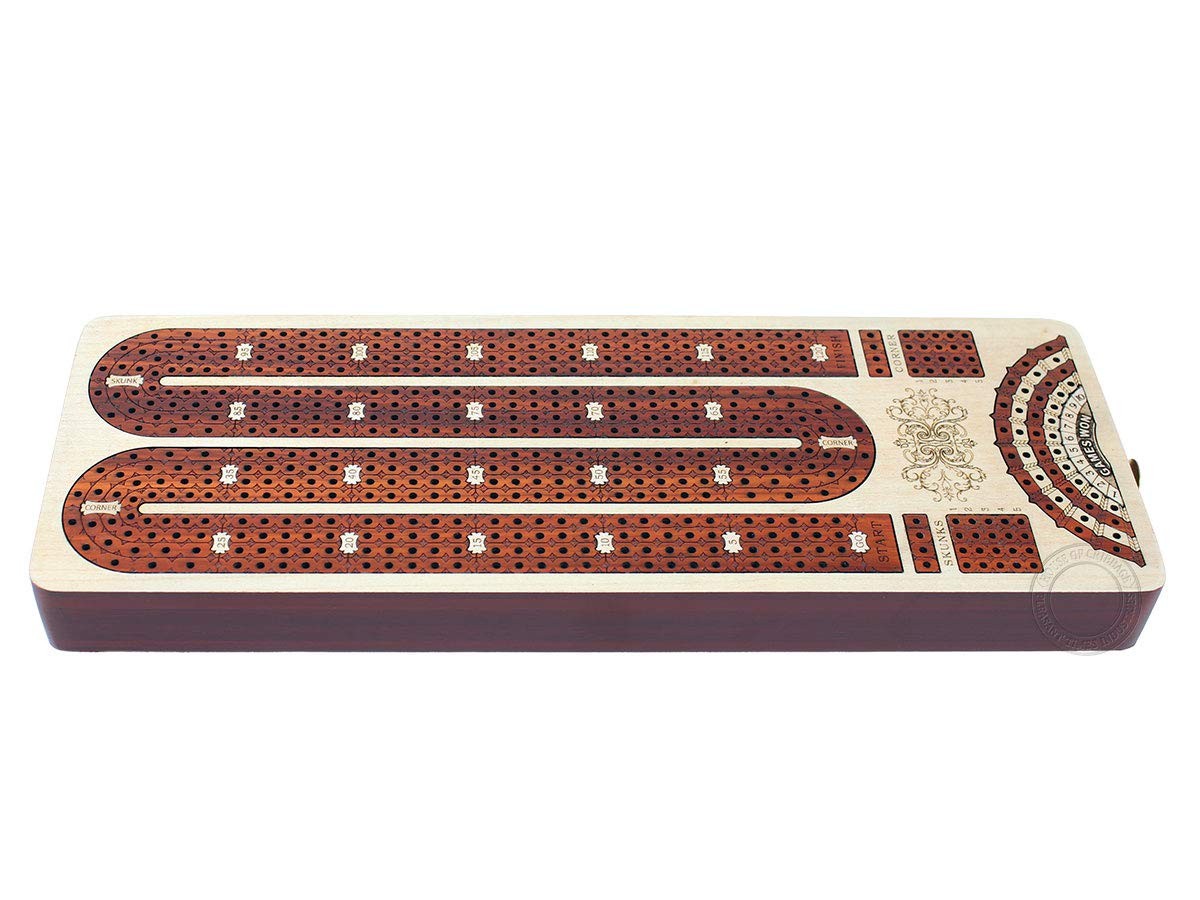 House of Cribbage – 4 Track 4.75 x 13.5 x 1.18 inches, Natural Wood Color