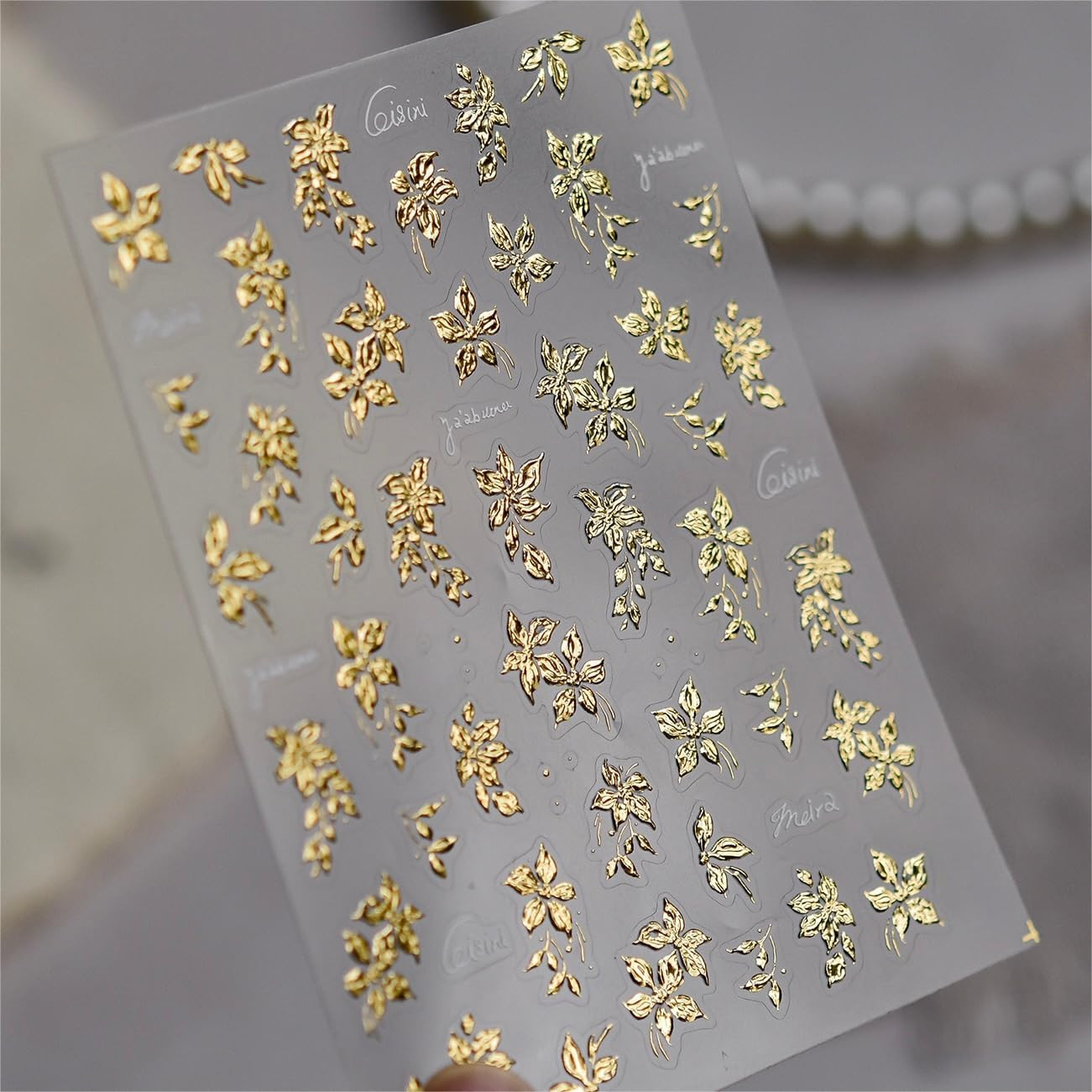 3D Nail Stickers for Nail Art, Embossed Self-Adhesive Cute Nail Charms & Decals
