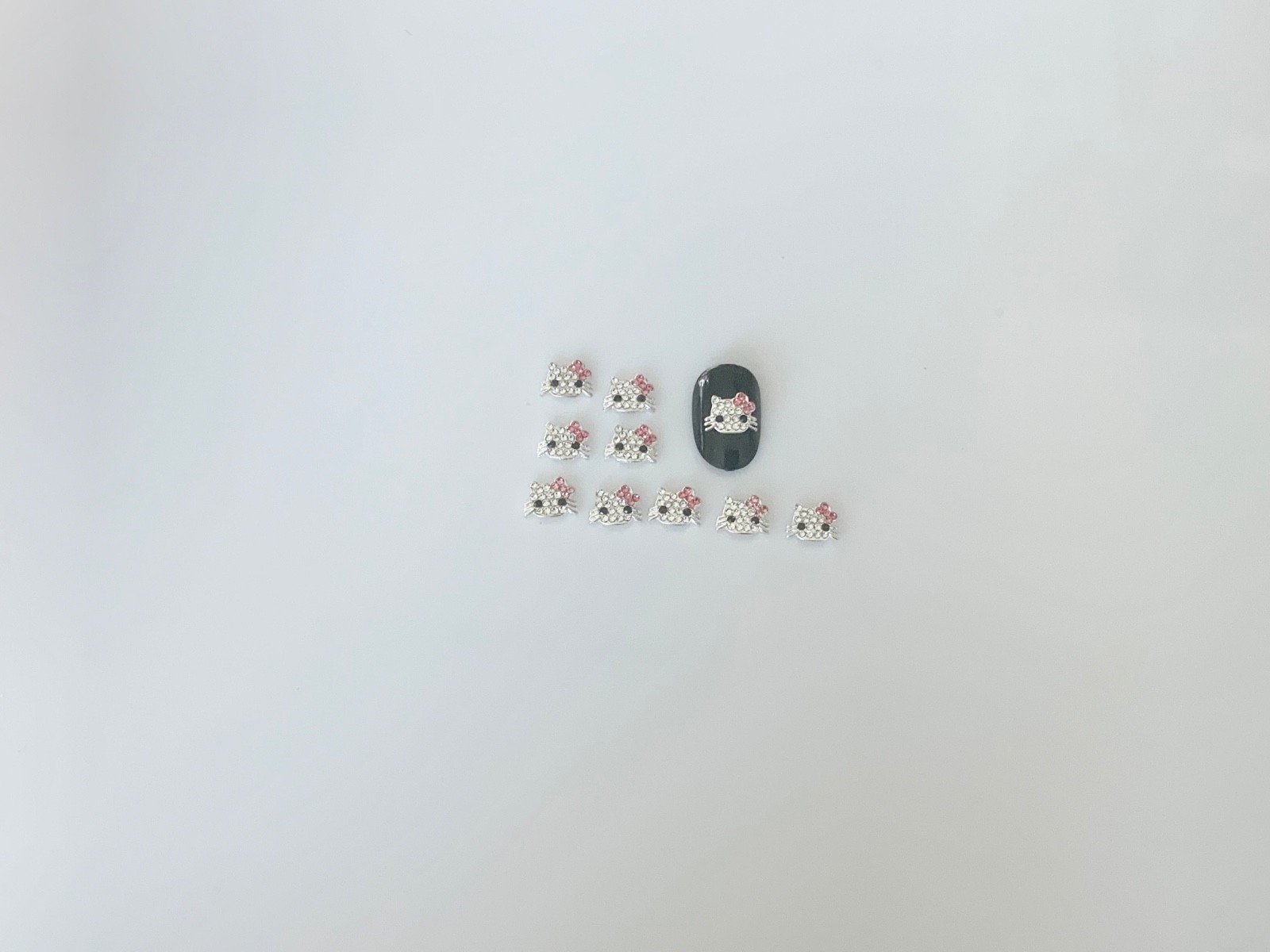 Hello Kitty Nail Art Charms Silver Cat Accessory Retro Classic