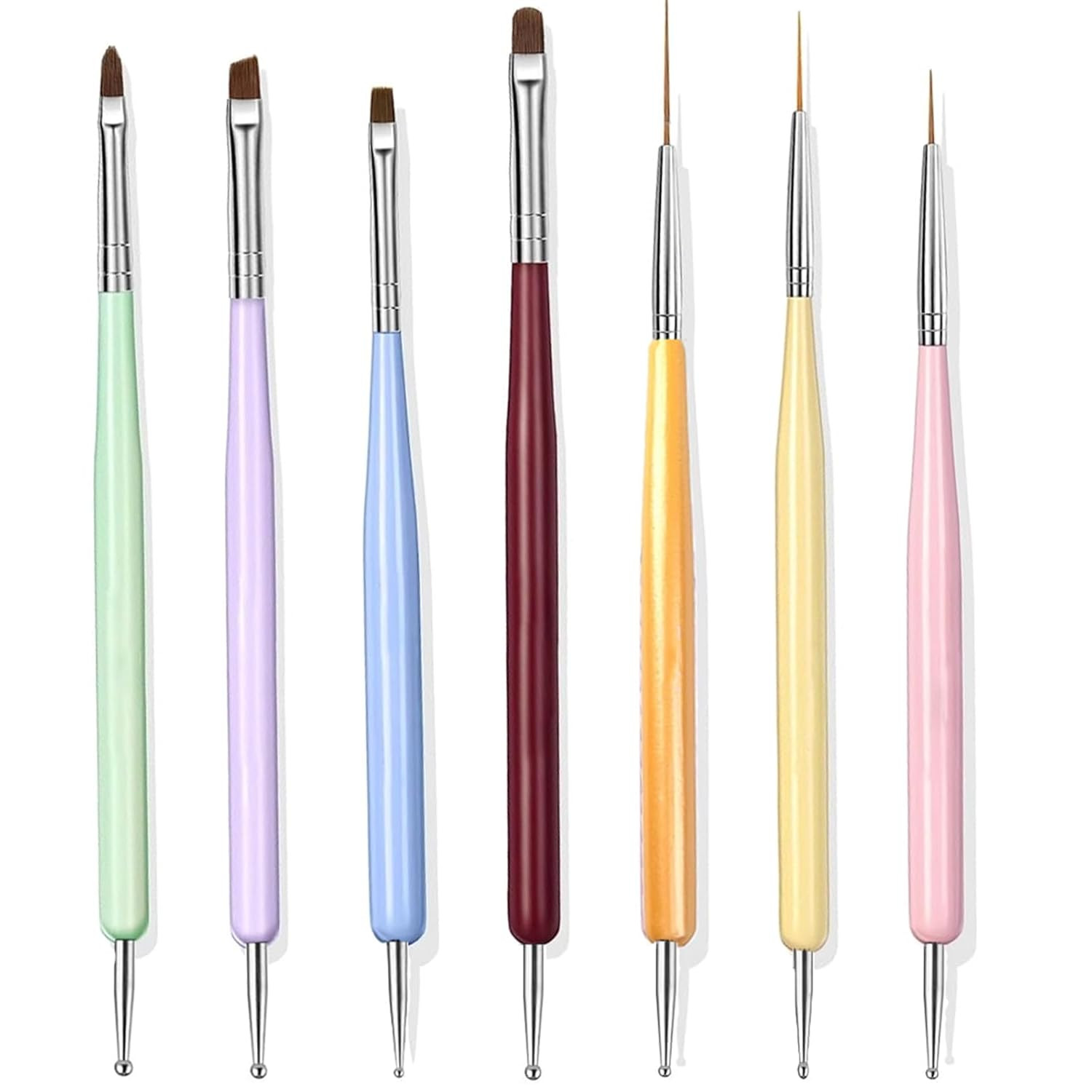 7PCS Nail Art Brushes, Nail Design Painting Brush Set with Nail Polish Brush, Na