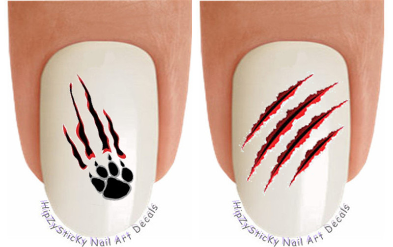 Nail Art 2161 ANIMAL Claw Marks Paw Waterslide Nail Decals Transfers Sticker