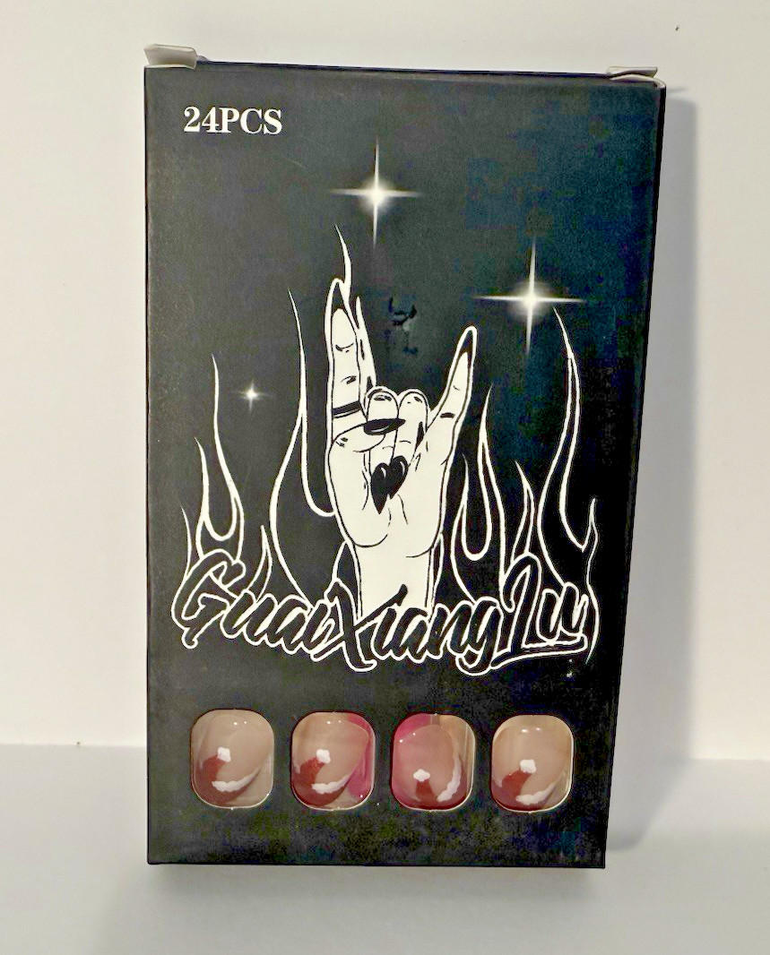 Christmas Nail Art Bundle – 2 Sets Press-On Nails, Holiday Stickers & Nail Charm
