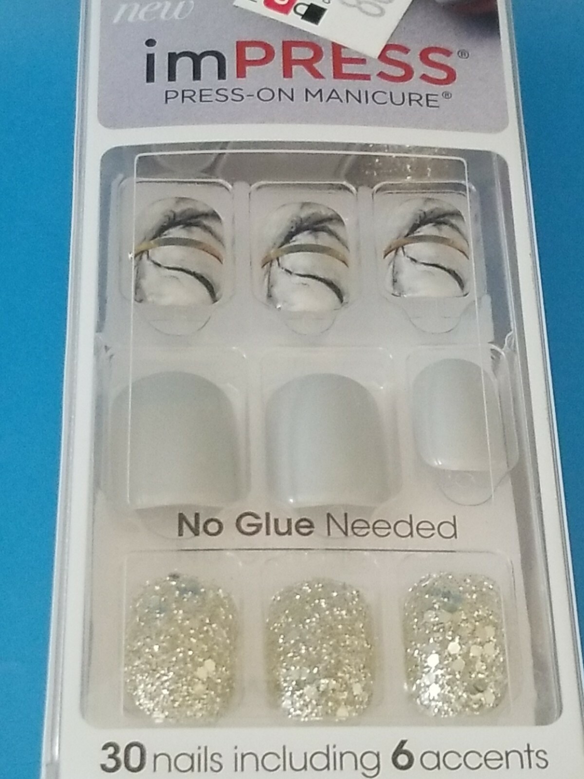 2× imPRESS PRESS-ON MANICURE Nails SHORT LENGTH 82656 Wannabe Star & 76610 Y Boy