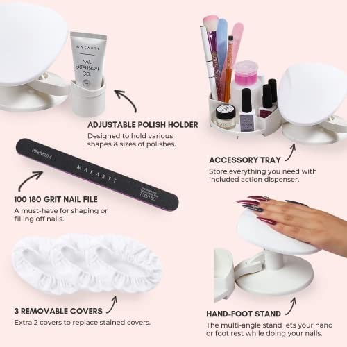 Nail Stand Hand Rest for Manicure, Multi-Angle Polish Trays & Foot Station Suppl