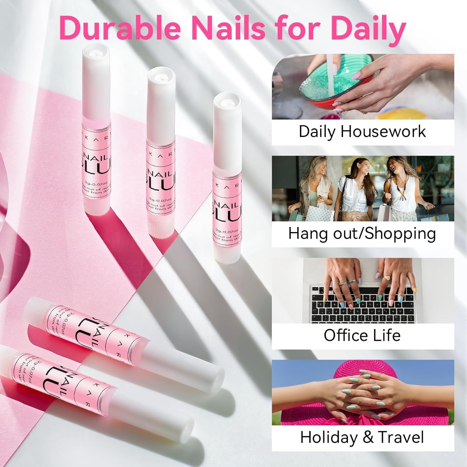 Super Strong Nail Glue for Press On Nails- Acrylic Nails Nail Tips Glue for S…