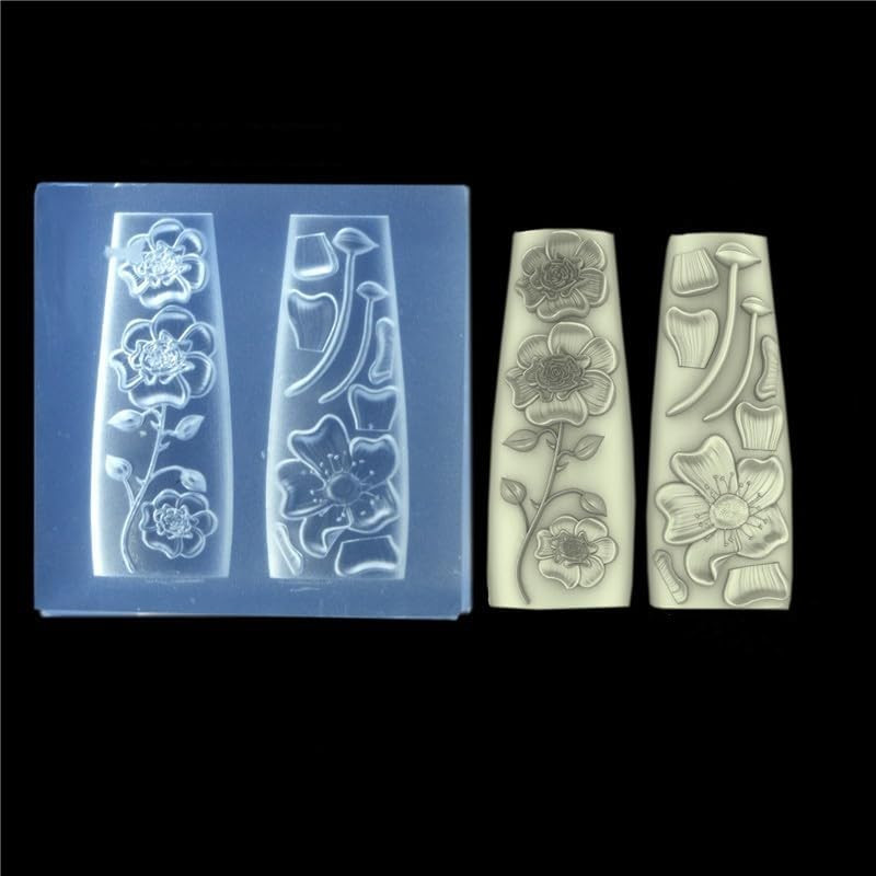 Nail Art Embossing Mold 3D Rose Flowers Chinese Loong Carving Mold Nail Art Deco