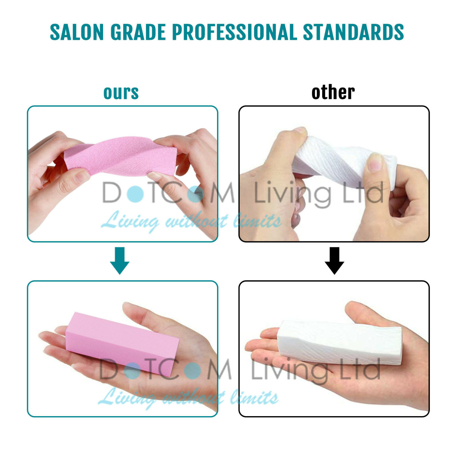 Nail Buffer Block Files Tool Tips 4 Ways Art Acrylic Sanding Manicure White Pink