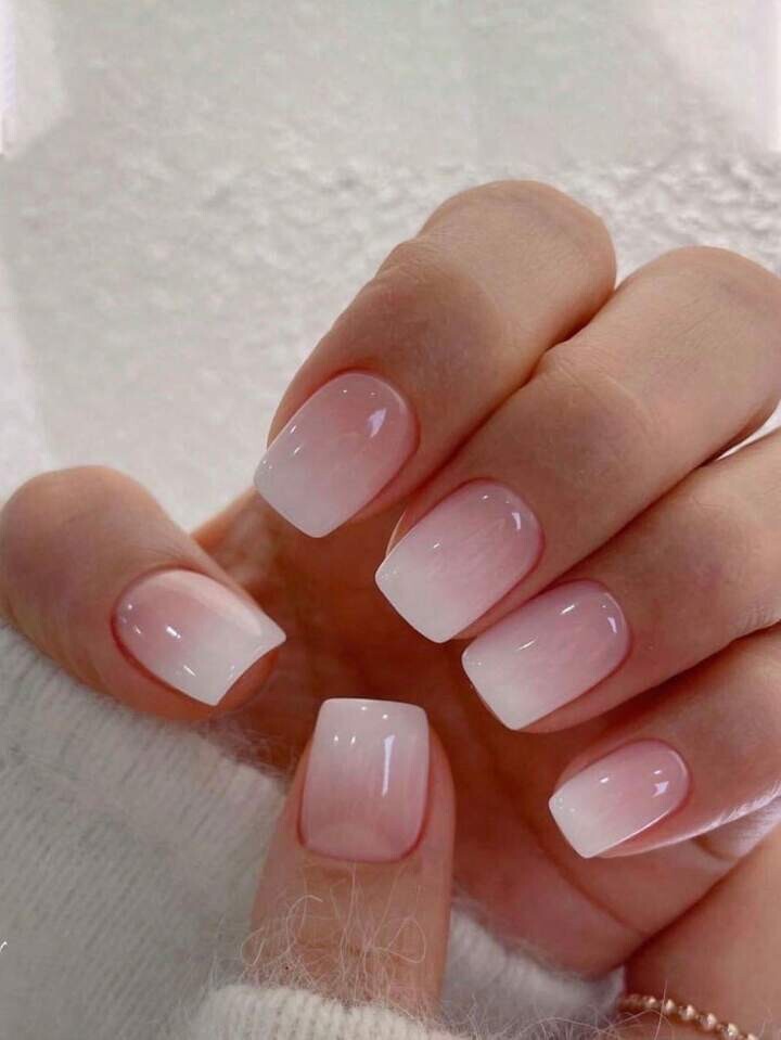 Short Press on Nails Coffin Fake Nails Nude Pink Stick on Nails Solid Color-24
