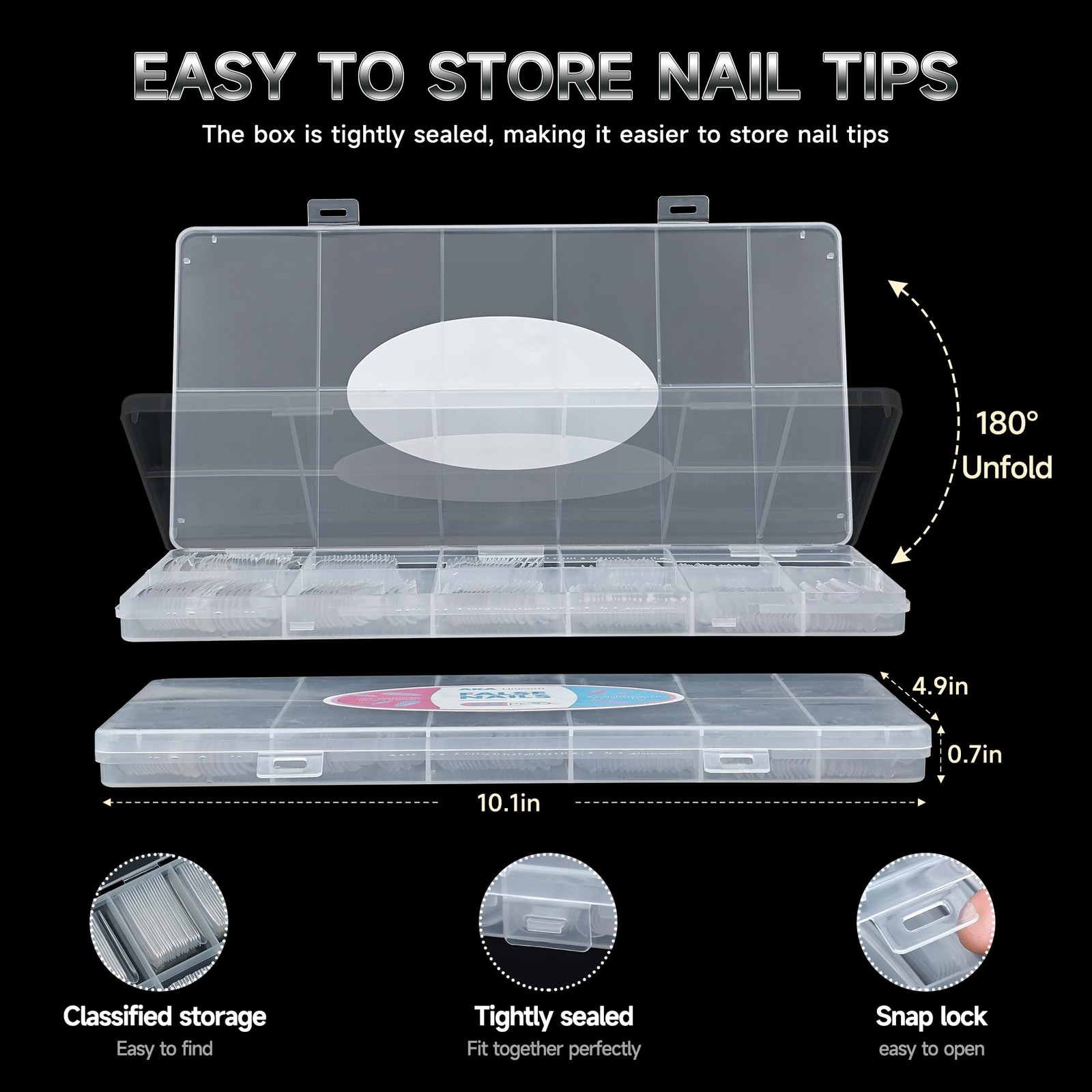 Long Stiletto Nail Tips, 240 Pcs Full Cover Clear Soft Tips