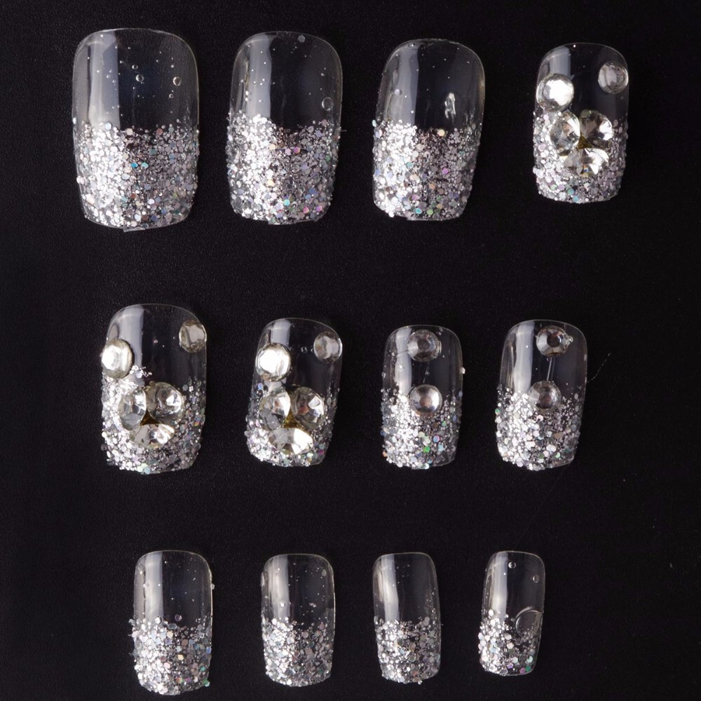 Glitter French Press On / Glue On Nails – One Shine Day Short Length