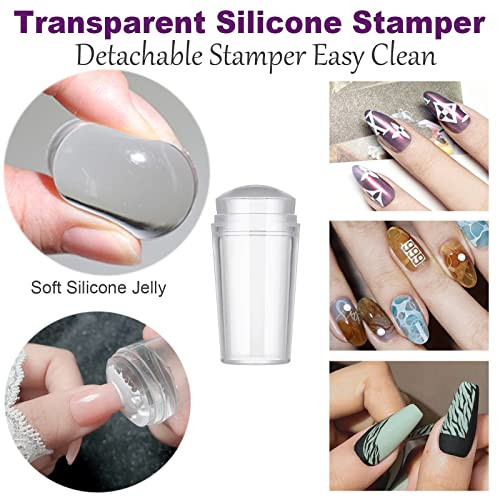 Nail Stamper Nail Art Brushes, French Tip Nail Stamp Clear Nail Art Stamper