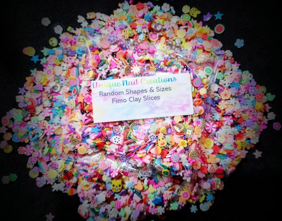 2000pcs/Multi Colors Clay Cute Diy Soft Mixed Nail Art Slime Diy Charms Nail