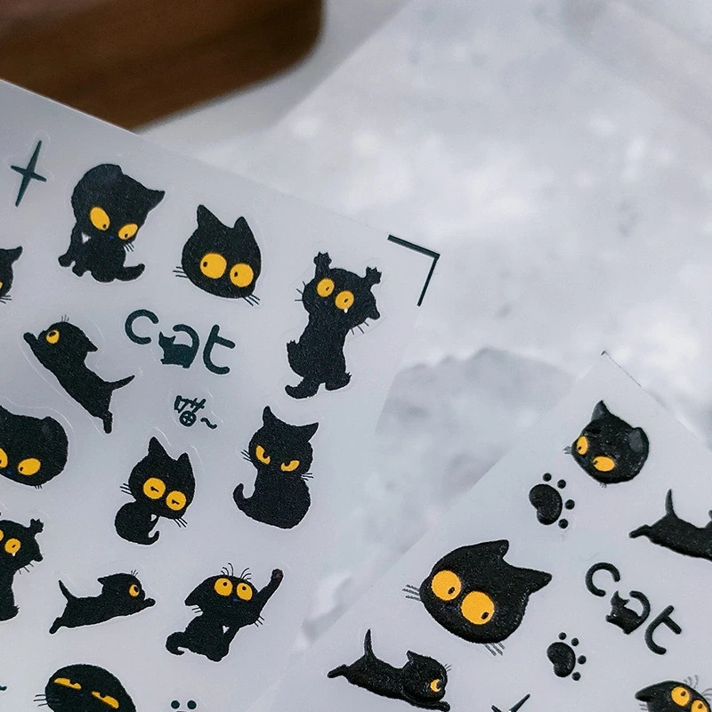 Black Cat Nail Decals (169)